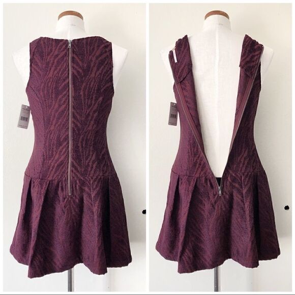 Free People Mulberry Chenille Fit Flare Mini Dress Size 4 - Picture 4 of 7